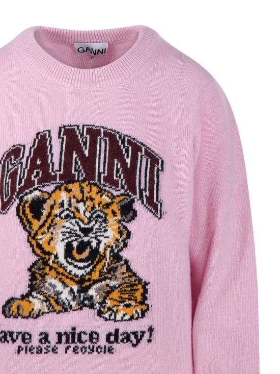 26SS 가니 그래픽 울 니트 A1070047 868 CHALK PINK DOM - GANNI
