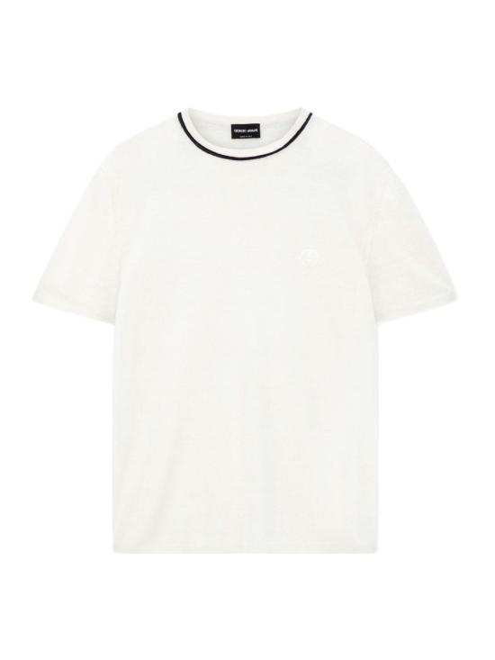 26SS 조르지오 아르마니 스웨터 GM003520AF24710 F0026 Ivory blue - GIORGIO ARMANI