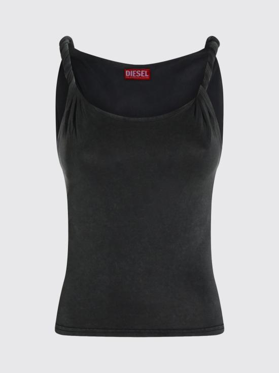 26SS 디젤 T-TWY 슬리브리스 텐셀 모달 블랜드 저지 티셔츠 A218700EPCJ 900A Black - DIESEL