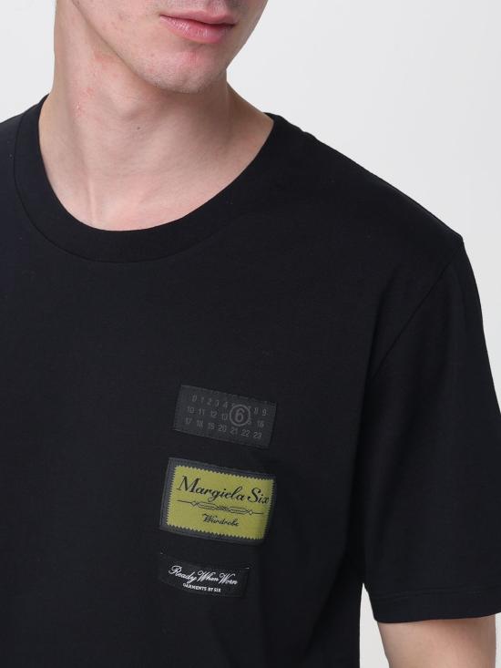 26SS MM6 메종마르지엘라 라벨 패치 티셔츠 SH0GC0069S24311 900 Black - MM6 MAISON MARGIELA
