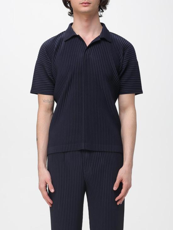 26SS 옴므 플리세 이세이 미야케 폴로 티셔츠 HP66JM530 75 Blue