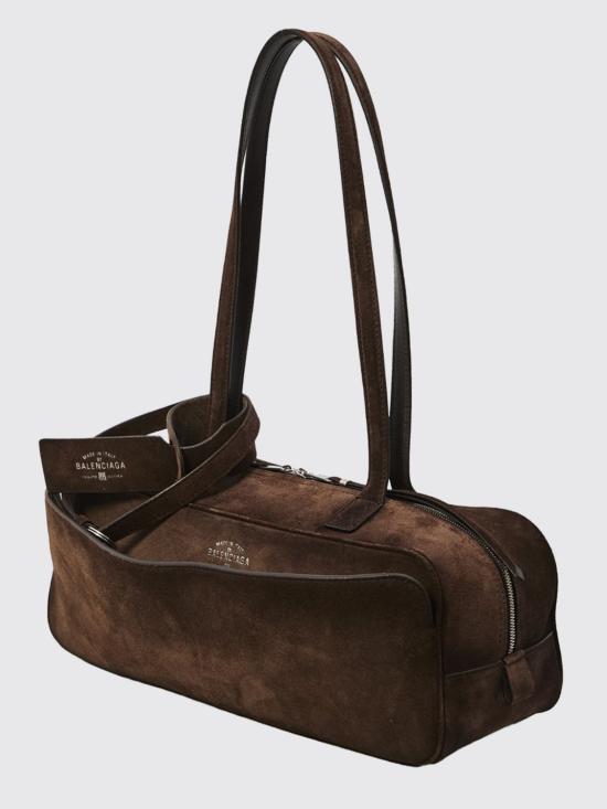 26SS 발렌시아가 캐리 볼링백 스몰 8329202AB9G 2308 Brown - BALENCIAGA