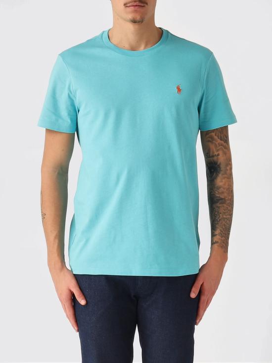 26SS 폴로 랄프로렌 포니로고 자수 반팔 티셔츠 710671438 510 Turquoise
