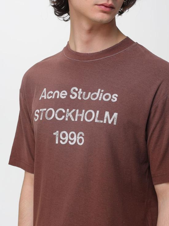 26SS 아크네 스튜디오 반팔 티셔츠 CL0196 ADN Brown - ACNE STUDIOS