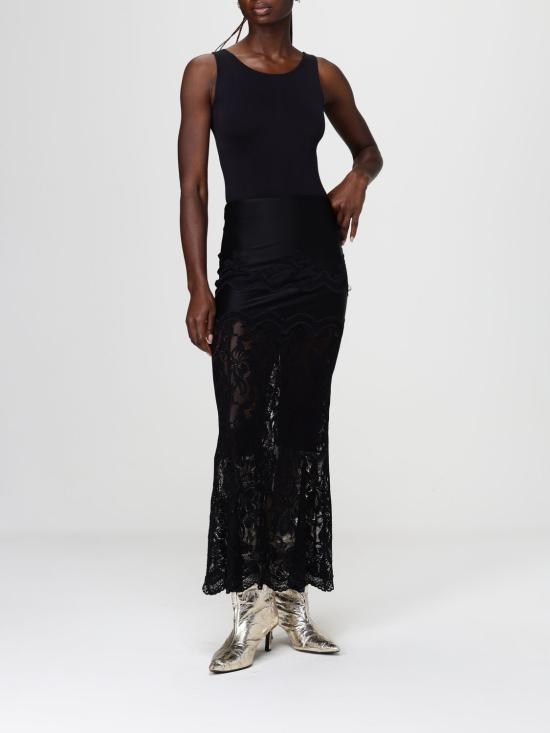 26SS 파코라반 롱 스커트 26PJJU021PA0170 P001 Black - PACO RABANNE