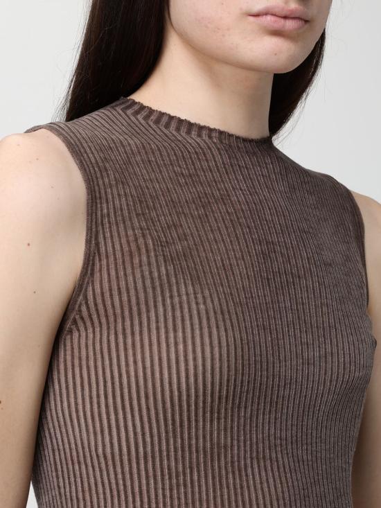 26SS 우마 왕 민소매 티셔츠 UK7112 UW600 Brown - UMA WANG