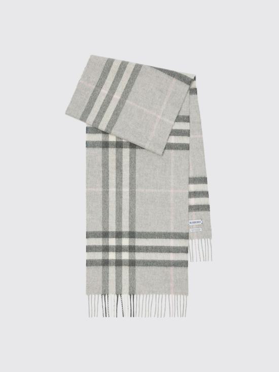 26SS 버버리 체크 캐시미어 스카프 8112637 Grey - BURBERRY