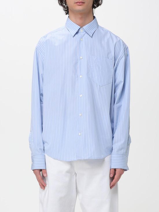 26SS 아미 코튼 롱 슬리브 드 하트 박시 셔츠 USH766CO02194 4844 Blue