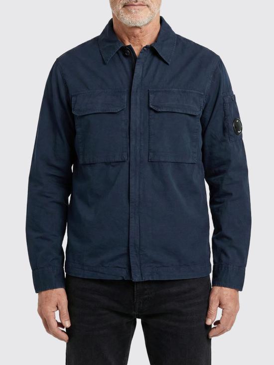 26SS 씨피 컴퍼니 오가닉 개버딘 지퍼 렌즈 오버셔츠 20CMOS156A110143G 888 Blue