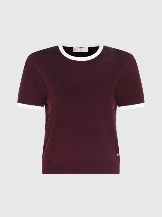 26SS 토리버치 반팔 티셔츠 179228 601 Burgundy - TORY BURCH