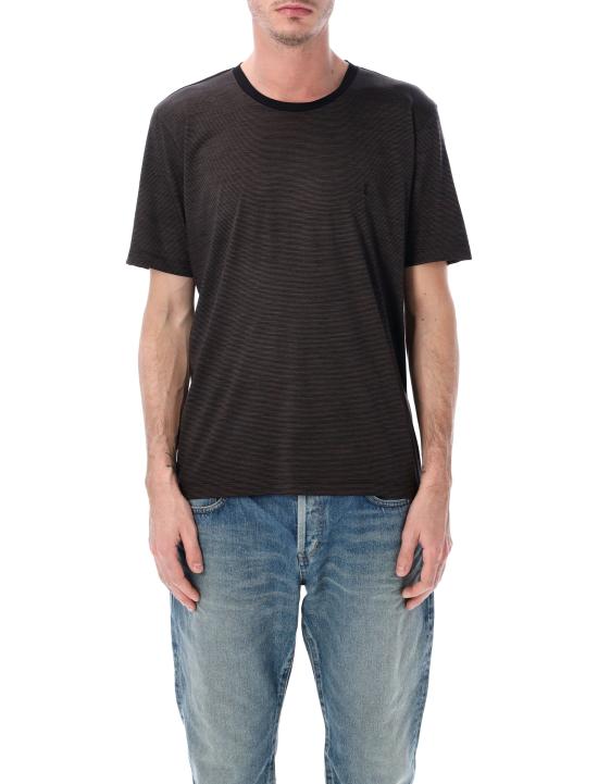 26SS 생로랑 반팔 티셔츠 858314Y38AS 1079 BLACK BROWN