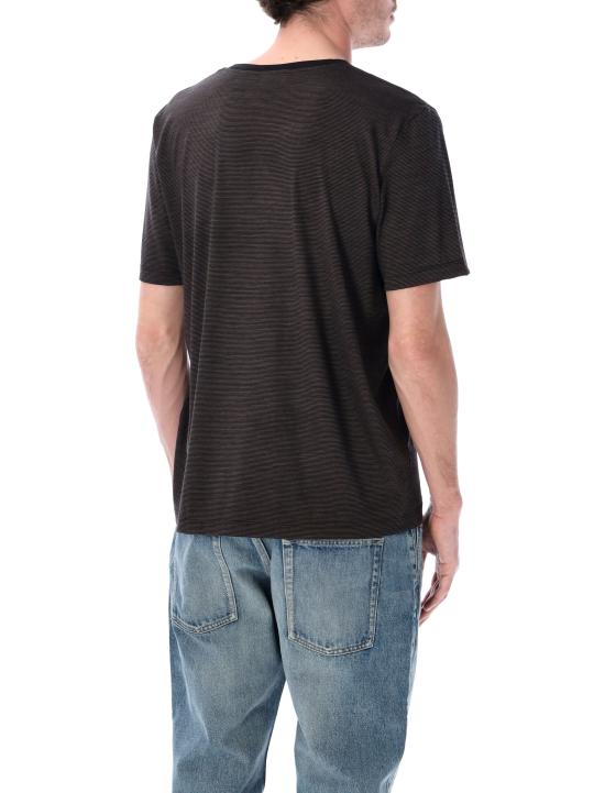 26SS 생로랑 반팔 티셔츠 858314Y38AS 1079 BLACK BROWN - SAINT LAURENT