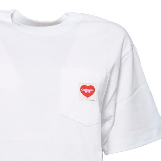 26SS 칼하트 WIP 포켓 하트 숏 슬리브 티셔츠 I032180 1WZXX Red - CARHARTT WIP