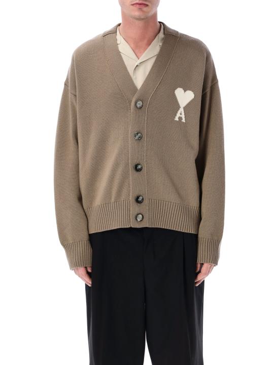 26SS 아미 울 드 하트 가디건 UKC380KN0156 A117 BEIGE TAUPE