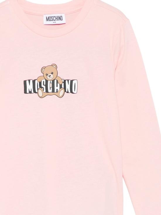 26SS [키즈] 모스키노 티셔츠 HUO011LAA03 50209 Pink - MOSCHINO