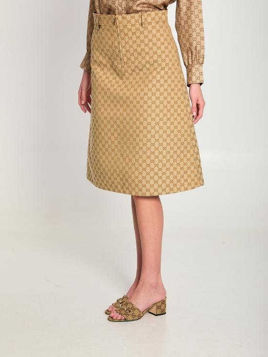26SS 구찌 미디 스커트 864256 BEIGE - GUCCI