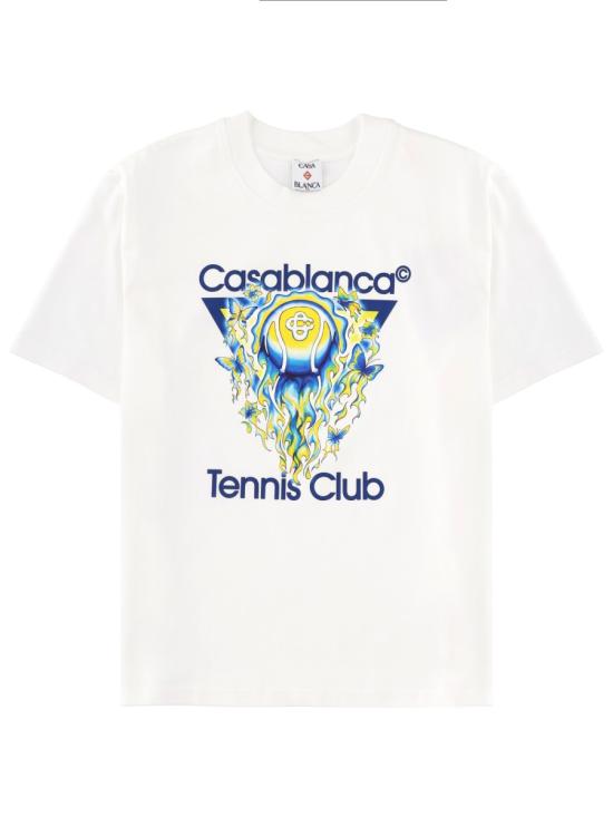 26SS 카사블랑카 반팔 티셔츠 W SP26 JTS 046 02TENNISCLUBICON WHITE