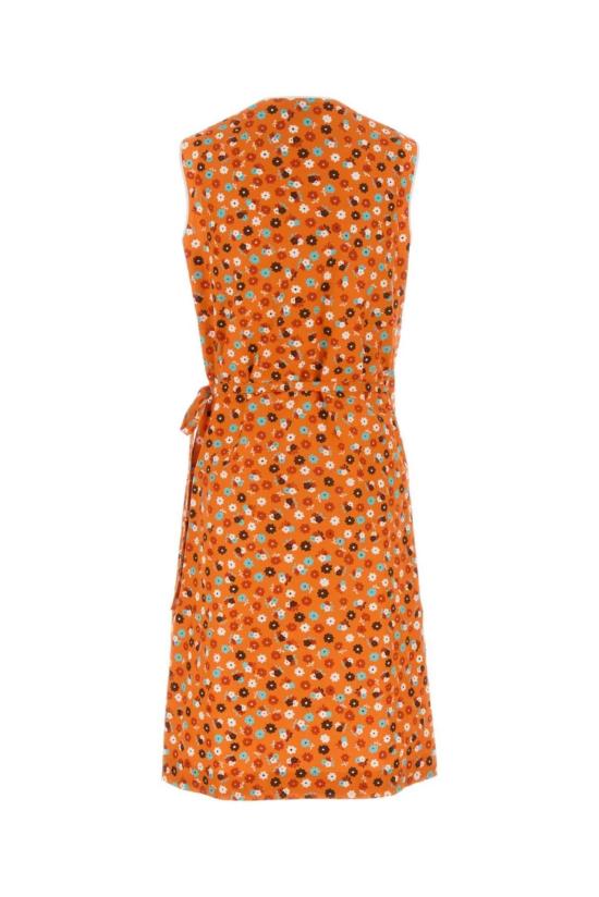 26SS 미우미우 미디 원피스 MF6249SOOO19KO F0P5N ARANCIO ROSSO - MIU MIU