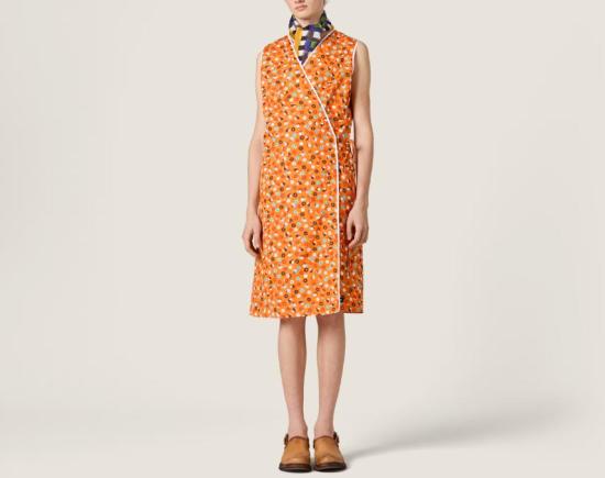 26SS 미우미우 미디 원피스 MF6249SOOO19KO F0P5N ARANCIO ROSSO - MIU MIU