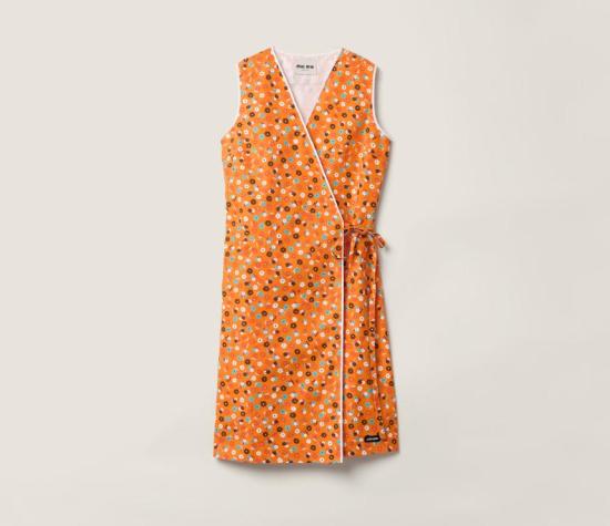 26SS 미우미우 미디 원피스 MF6249SOOO19KO F0P5N ARANCIO ROSSO