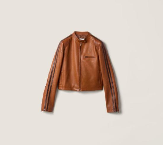 26SS 미우미우 가죽 자켓 MPW008SOOO19BX F0134 BRANDY