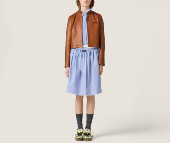 26SS 미우미우 가죽 자켓 MPW008SOOO19BX F0134 BRANDY - MIU MIU