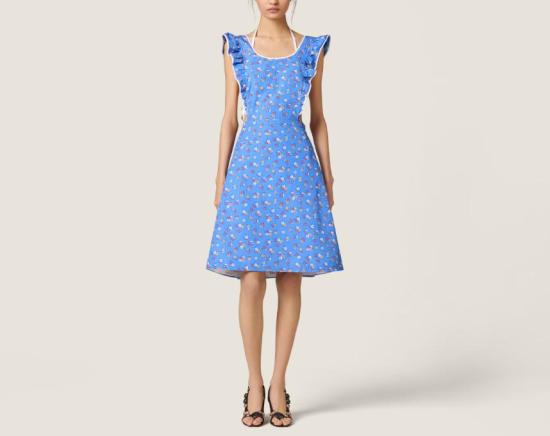 26SS 미우미우 미디 원피스 MF6301SOOO19KO F05HG PERVINCA RUBINO - MIU MIU