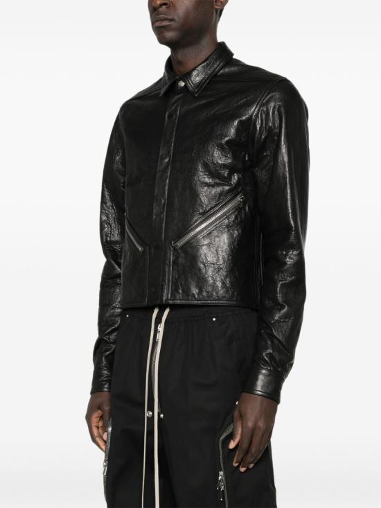 26FW 릭 오웬스 가죽 자켓 RU01F2742LBE 09 BLACK - RICK OWENS