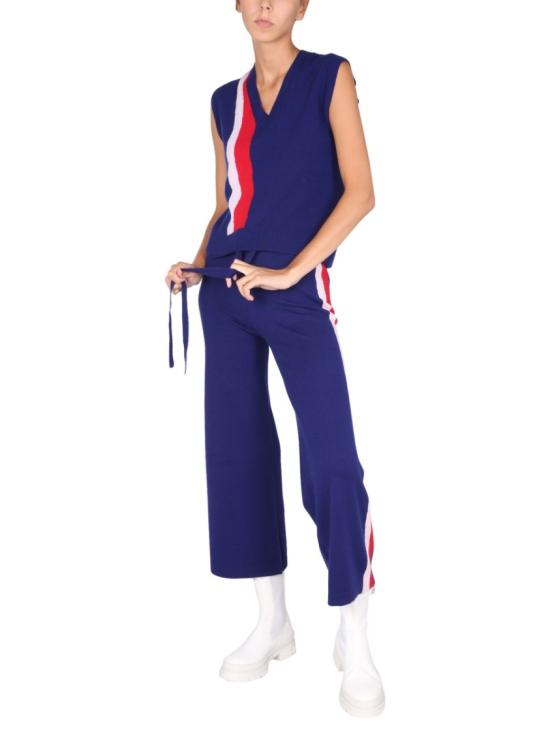  에뜨르 쎄실 스트레이트 팬츠 WAVY KWTP NAVYMULTI Blue - ETRE CECILE