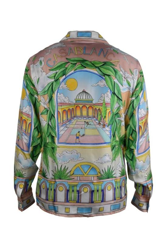  카사블랑카 셔츠 실크 새틴 "페이사주 아이디얼" - CASABLANCA