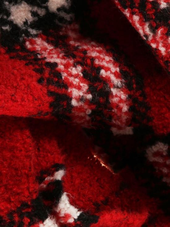 26SS 버버리 체크 알파카 울 블렌드 부클 스카프 8118011 C3383 Red - BURBERRY