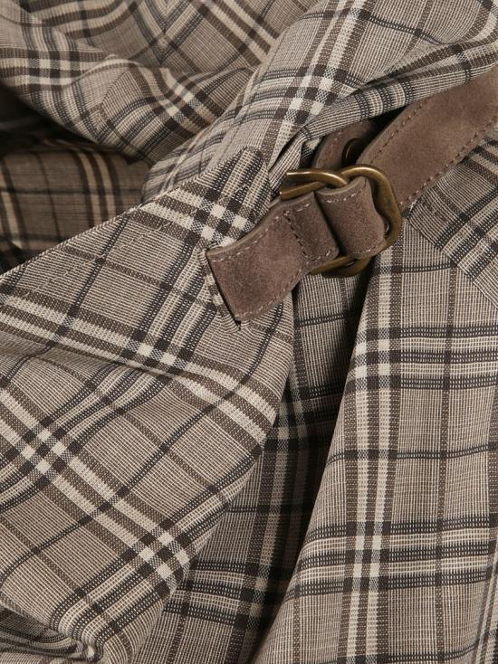 26SS 버버리 스카프 칼라 체크 울 드레스 8118175 C4507 Grey - BURBERRY