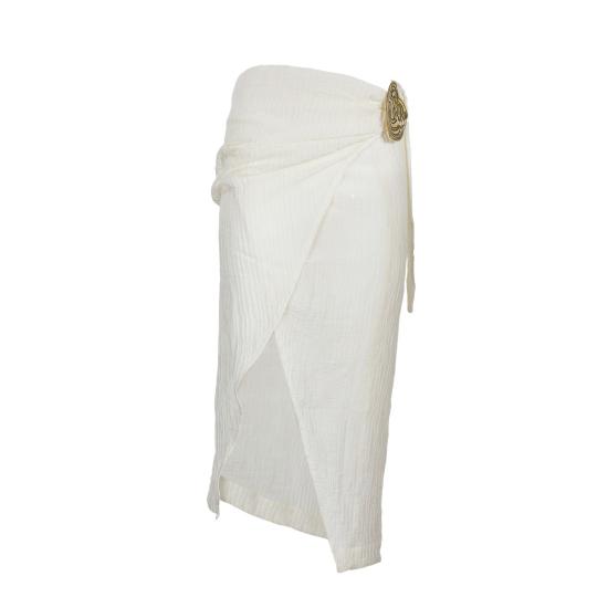  Hamoulet 미디 스커트 VEGA White - HAMOULET