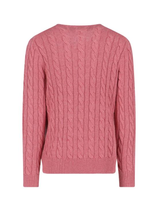 26SS 폴로 랄프로렌 로고 자수 케이블 니트 스웨터 710 775885530 Pink - POLO RALPH LAUREN