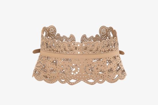  사이드 코베이시 와이드 벨트 구멍 뚫린 가죽 - SAIID KOBEISY