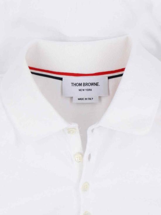  톰브라운 가먼트 오버다이드 저지 4바 폴로셔츠 MJP236A J0253100 White - THOM BROWNE