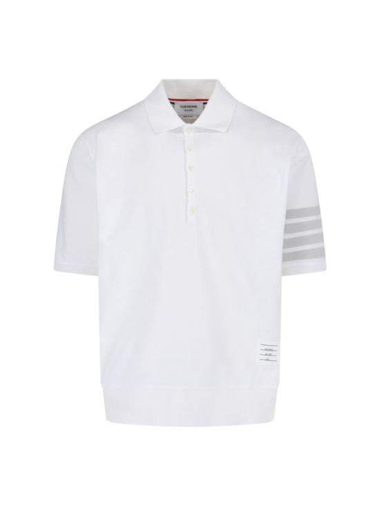  톰브라운 가먼트 오버다이드 저지 4바 폴로셔츠 MJP236A J0253100 White