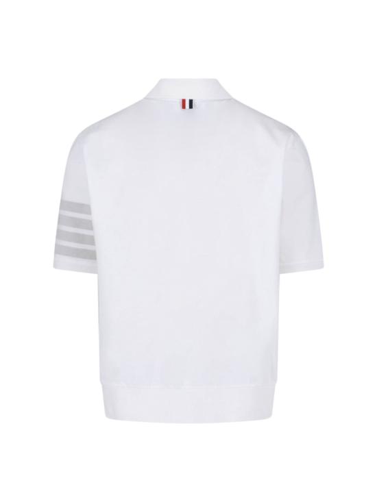  톰브라운 가먼트 오버다이드 저지 4바 폴로셔츠 MJP236A J0253100 White - THOM BROWNE
