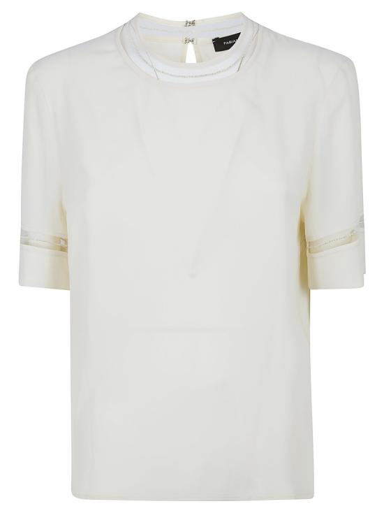 26SS 파비아나 필리피 크레이프 드 신 블라우스 탑 TPD266F289L7750145 White