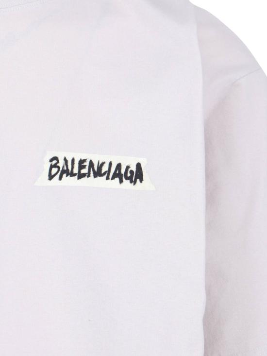 26SS 발렌시아가 마스킹 테이프 티셔츠 미디움 핏 764235 TTVL69012 White - BALENCIAGA