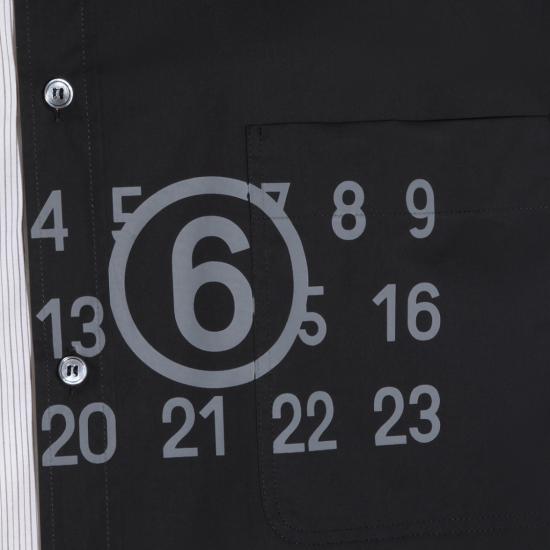 26SS MM6 메종마르지엘라 투톤 코튼 포플린 셔츠 SH0DT0025MTN136961 Black - MM6 MAISON MARGIELA