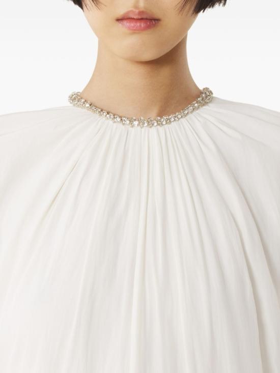 26SS 랑방 롱 원피스 RW DR9029 4778 P26 001 White - LANVIN