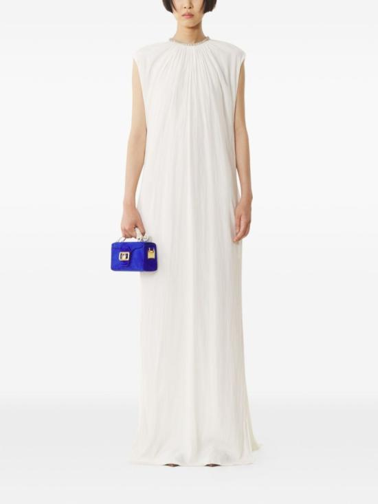 26SS 랑방 롱 원피스 RW DR9029 4778 P26 001 White - LANVIN