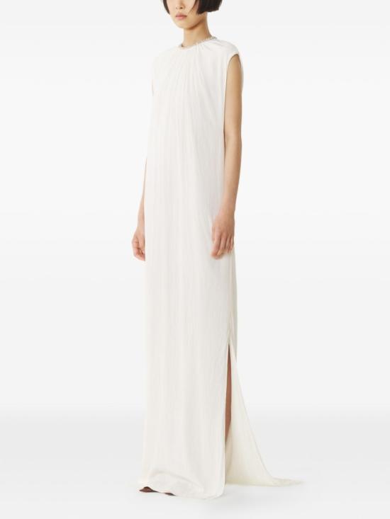 26SS 랑방 롱 원피스 RW DR9029 4778 P26 001 White - LANVIN