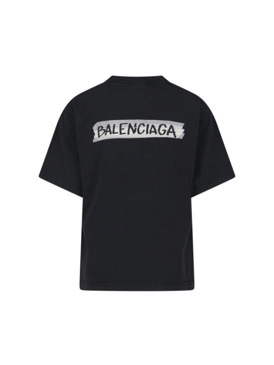 26SS 발렌시아가 마스킹 테이프 티셔츠 850990 TTVL61041 Black - BALENCIAGA