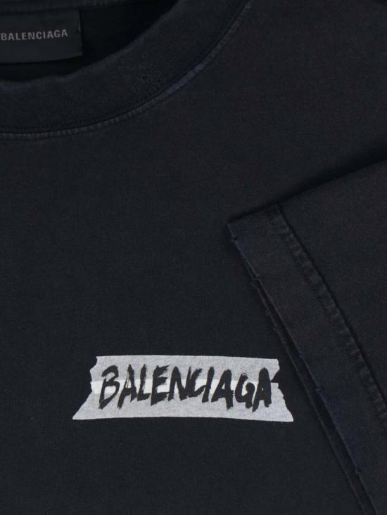 26SS 발렌시아가 마스킹 테이프 티셔츠 850990 TTVL61041 Black - BALENCIAGA