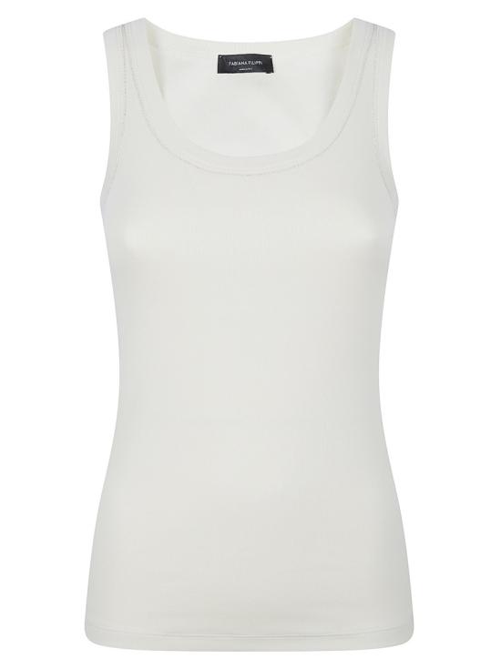 26SS 파비아나 필리피 민소매 티셔츠 JED266F602L8960145 White