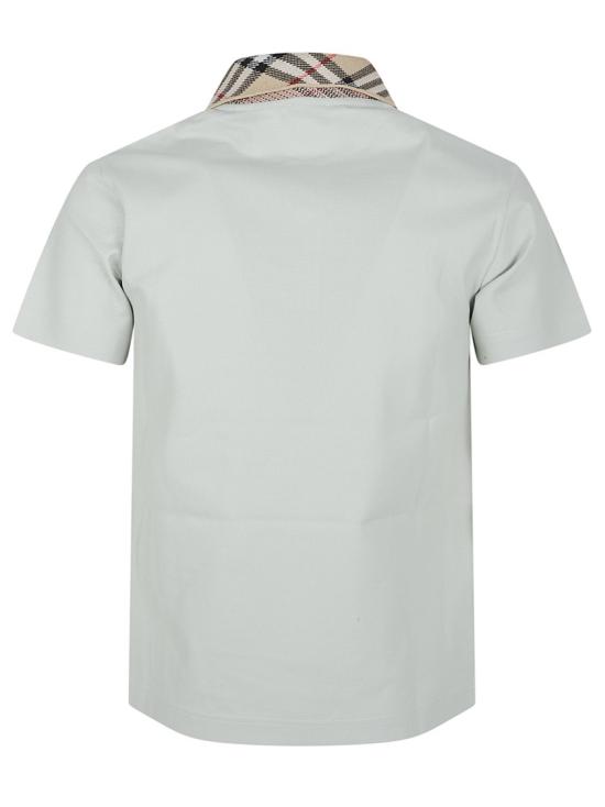 26SS 버버리 체크 칼라 코튼 폴로 셔츠 8118949 C4011 White - BURBERRY