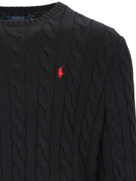 26SS 폴로 랄프로렌 로고 자수 케이블 니트 스웨터 710 775885012 Black - POLO RALPH LAUREN