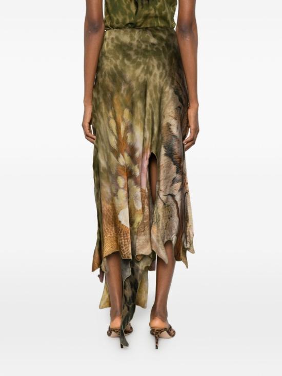 26SS 디젤 롱 스커트 A22323 0TJBN 5CRA Green - DIESEL